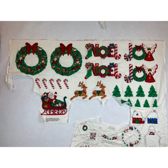 VIP Cranston Prints DECK THE HALLS Christmas Appliques Panel PARTIAL - Picture 1 of 8
